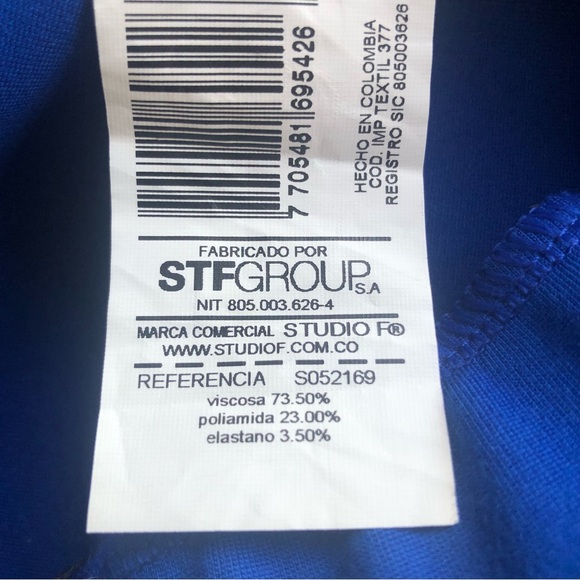 Studio F Royal Blue High-Waisted Elastic Pencil Skirt Back Slip Women’s Size 12 - Picture 8 of 16